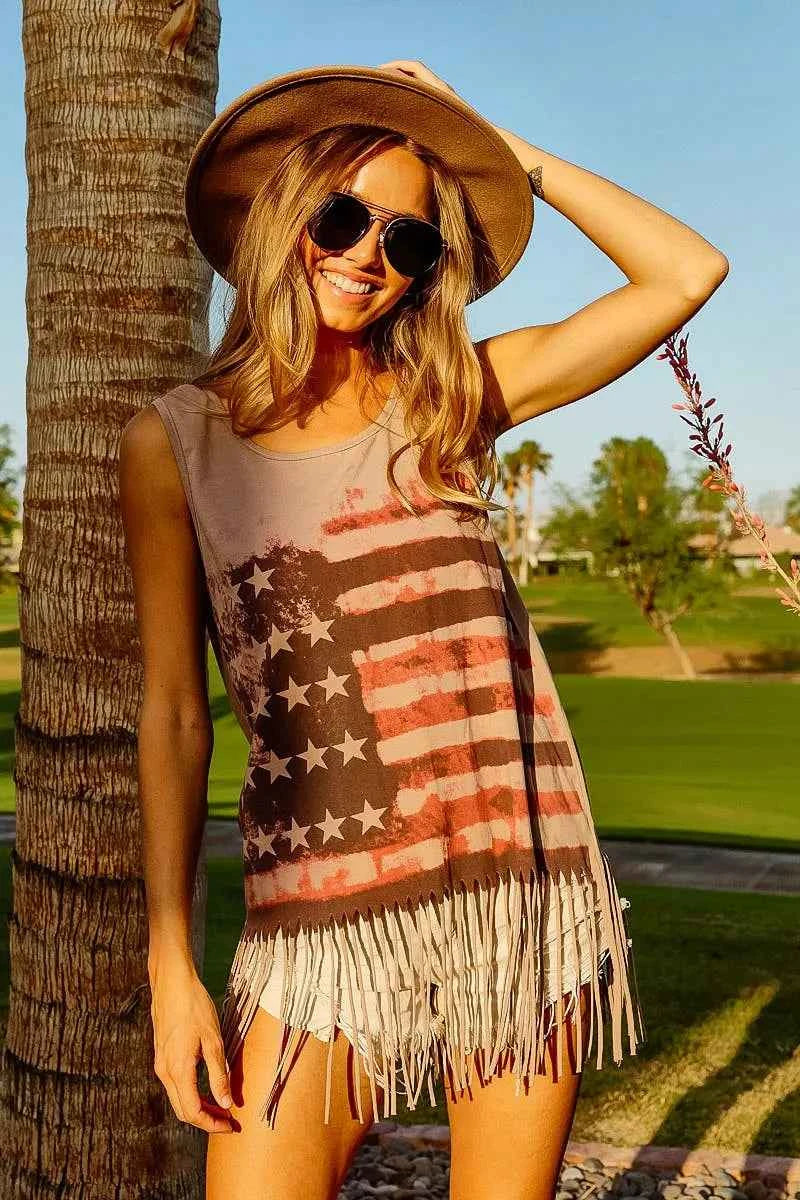 BiBi American Flag Print Knit Sleeveless Top e162834db8f34141ae84a7b9988a4e21-Max-Origin