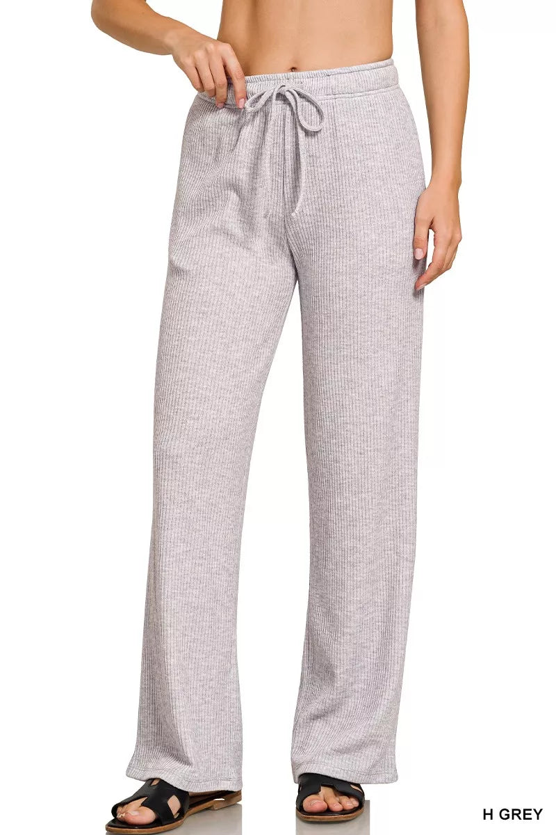 Zenana Ribbed Drawstring Lounge Pants H GREY e180428302bf4b5095506c789cd03582-Max-Origin
