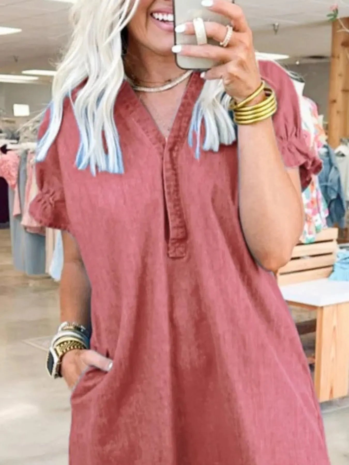 Full Size V-Neck Short Sleeve Denim Dress Plus Size e19f99ef-bea9-4a2a-be65-e66c44ad90dc-Max-Origin