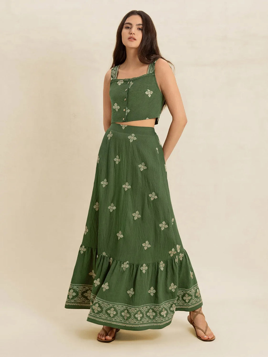 Embroidered Square Neck Cami and Skirt Set e1a008d4-b0fb-43ca-879c-ebd5748c91cf-Max-Origin