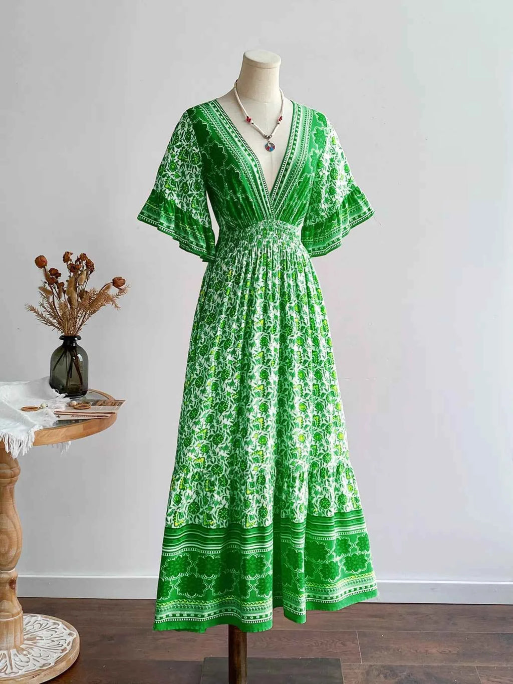 Floral Deep V-Neck Flutter Sleeves Dress e1b2dd08-f391-42d9-b65b-bb5ba16c1be8-Max-Origin