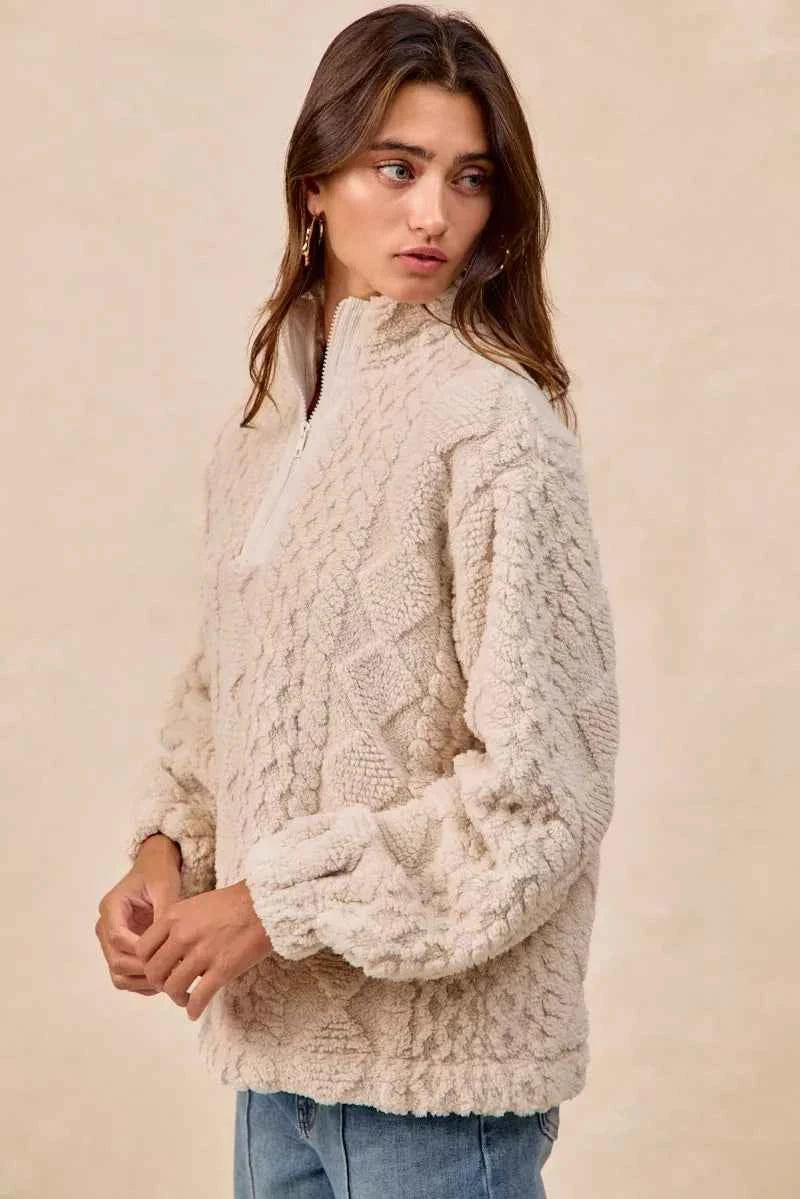 BiBi Patterned Soft Fleece Half Zip Up Top e1c2bdcc-a43f-4520-bec7-2357c8ea60e8-Max-Origin