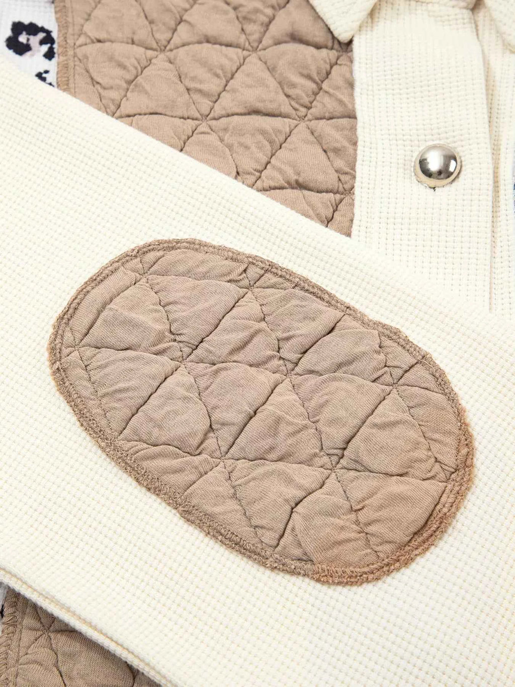 Leopard Waffle Quilted Patchwork Button Front Jacket e21155b7b4c143efa37fface58c85d3c-Max-Origin