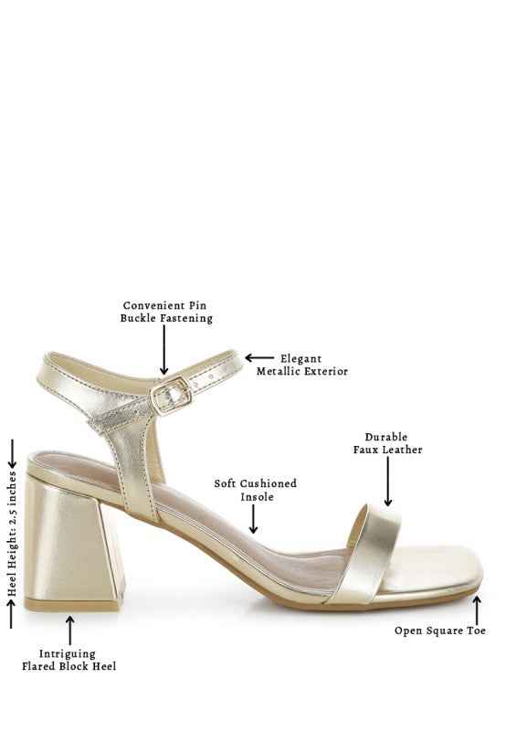 Kazara Metallic Faux Leather Block Heels e231fb33-88aa-46f2-a6da-08b080e5f89d