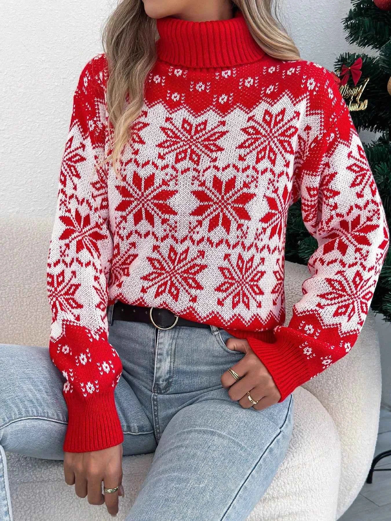 Christmas Snowflake Turtleneck Long Sleeve Sweater e242cd2e-e76b-4848-80fc-c6e43dcf61d8-Max-Origin