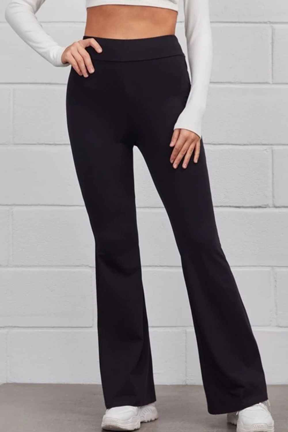 Pull On Flared Pants Black e2846a1272654d079b86aec25ce12d38-Max