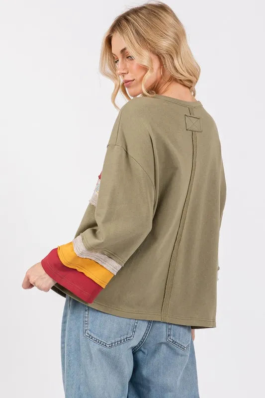 SAGE + FIG French Terry Color Block T-Shirt e28544ca-5df4-4a29-a548-f28f3f40ba69-Max