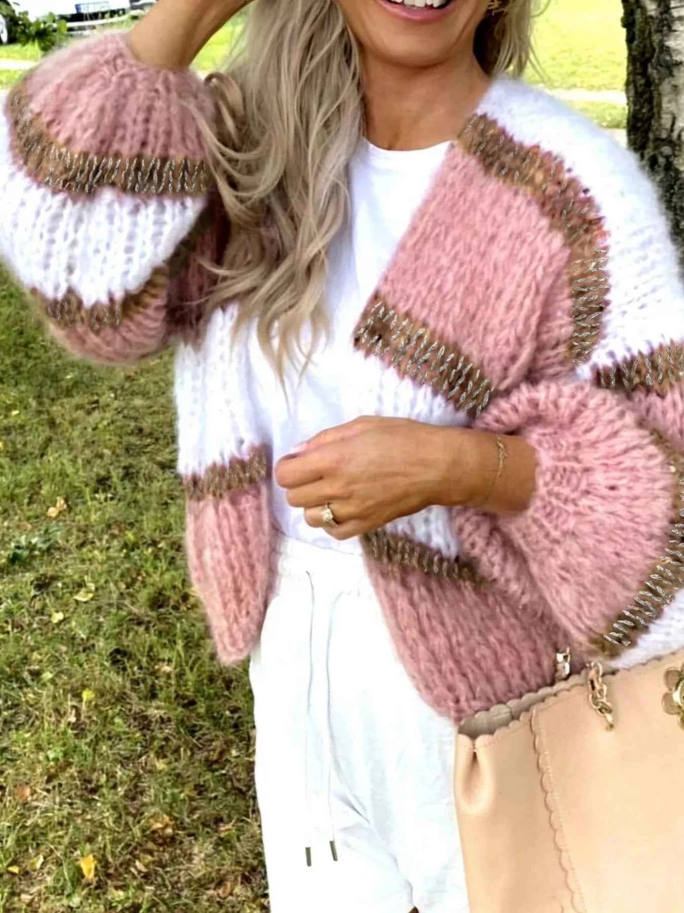 Color Block Open Front Cardigan e2db9090-0a13-4523-879c-a4e6d2323ecb-Max-Origin