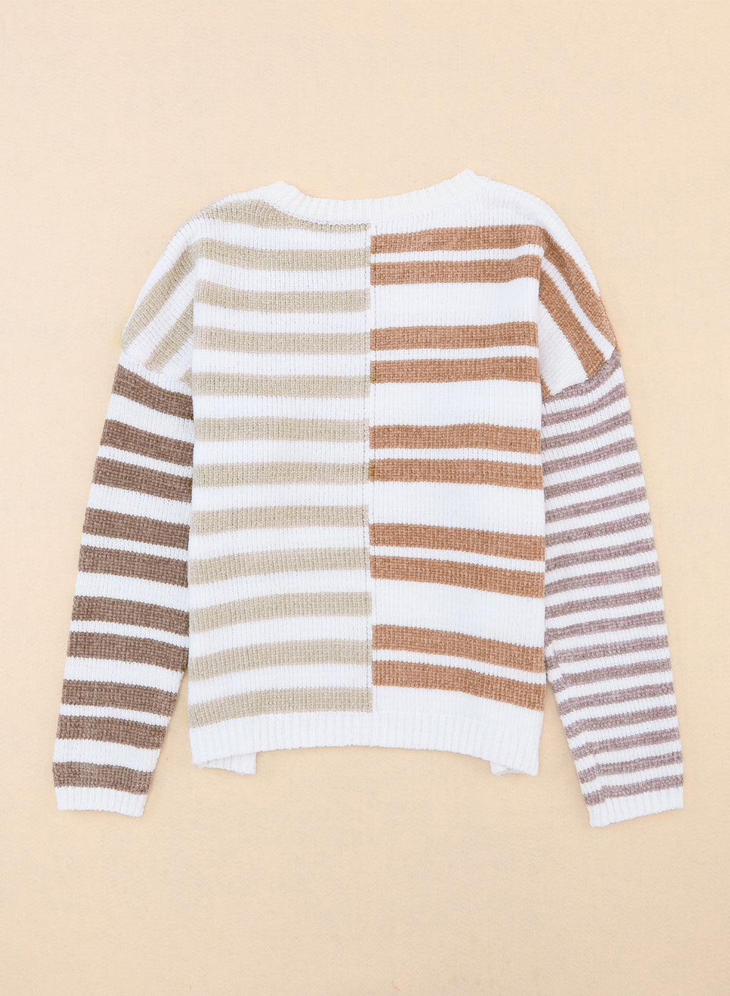 Color Block Drop Shoulder Pullover Striped Sweater e3aa819ae50f28e4