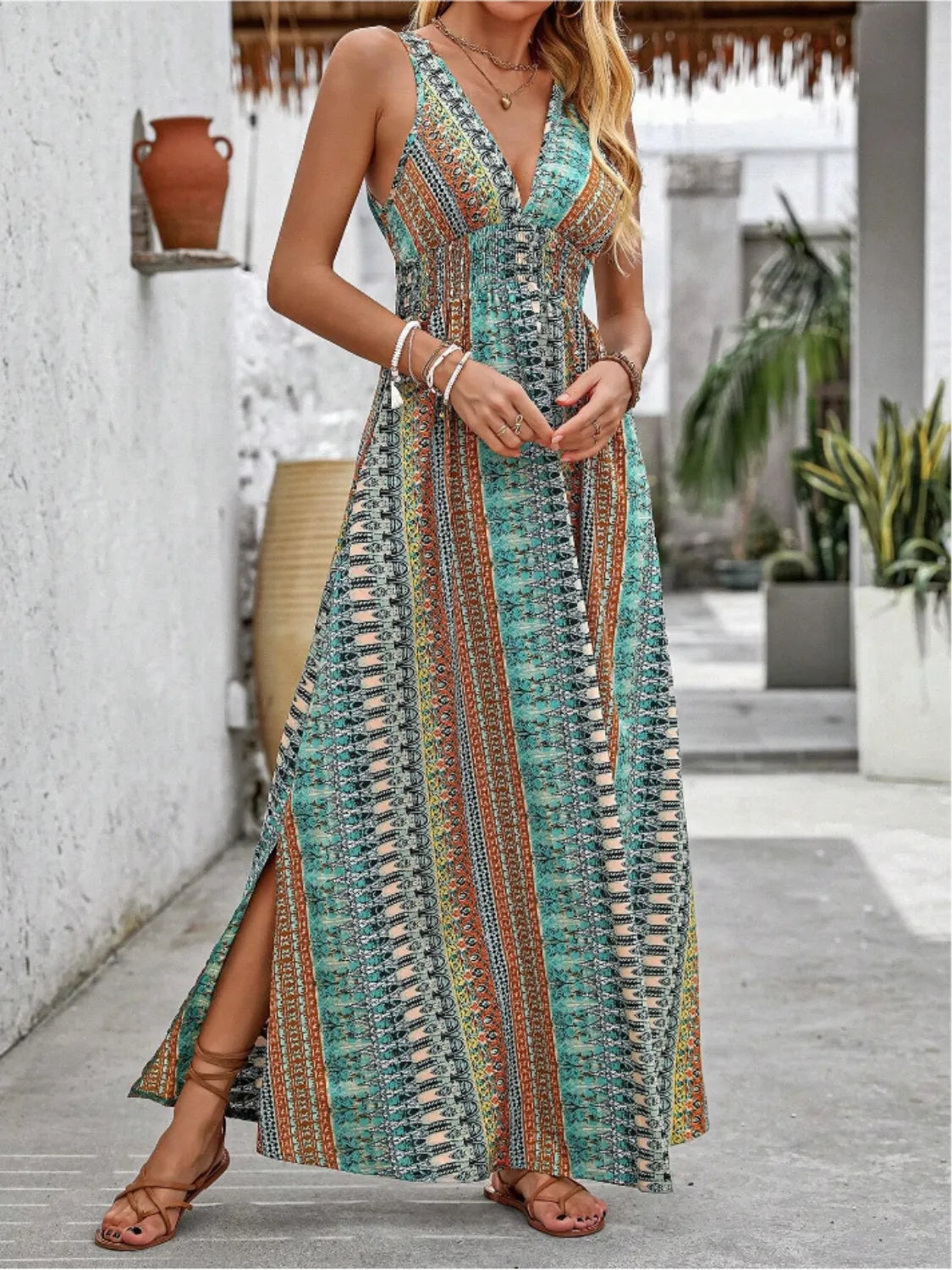 Tied Back Printed Sleeveless Maxi Slit Dress e3e97277-c317-4388-a3d1-ac9dcb68c556-Max-Origin