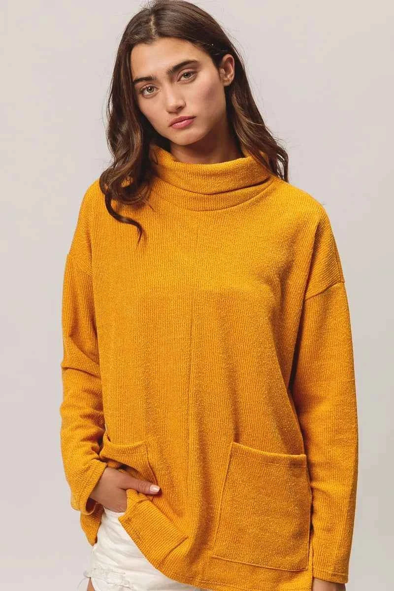 BiBi Piper Rib Double Pocket Turtle Neck Sweater e427130fcf4b4e7e9cd9029719eac007-Max-Origin