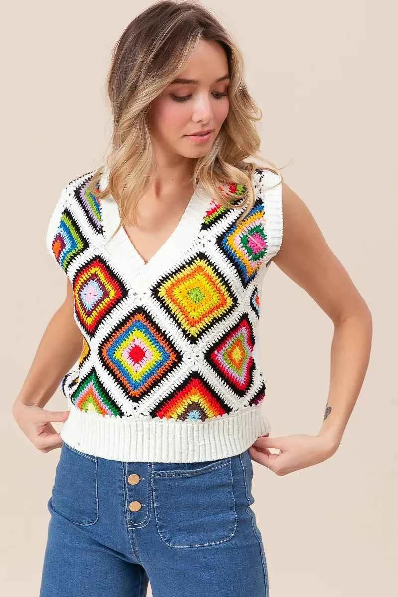 BiBi Diamond Granny Square Sweater Vest e4626fbb9a7c4c3abeaea3a54b779554-Max-Origin