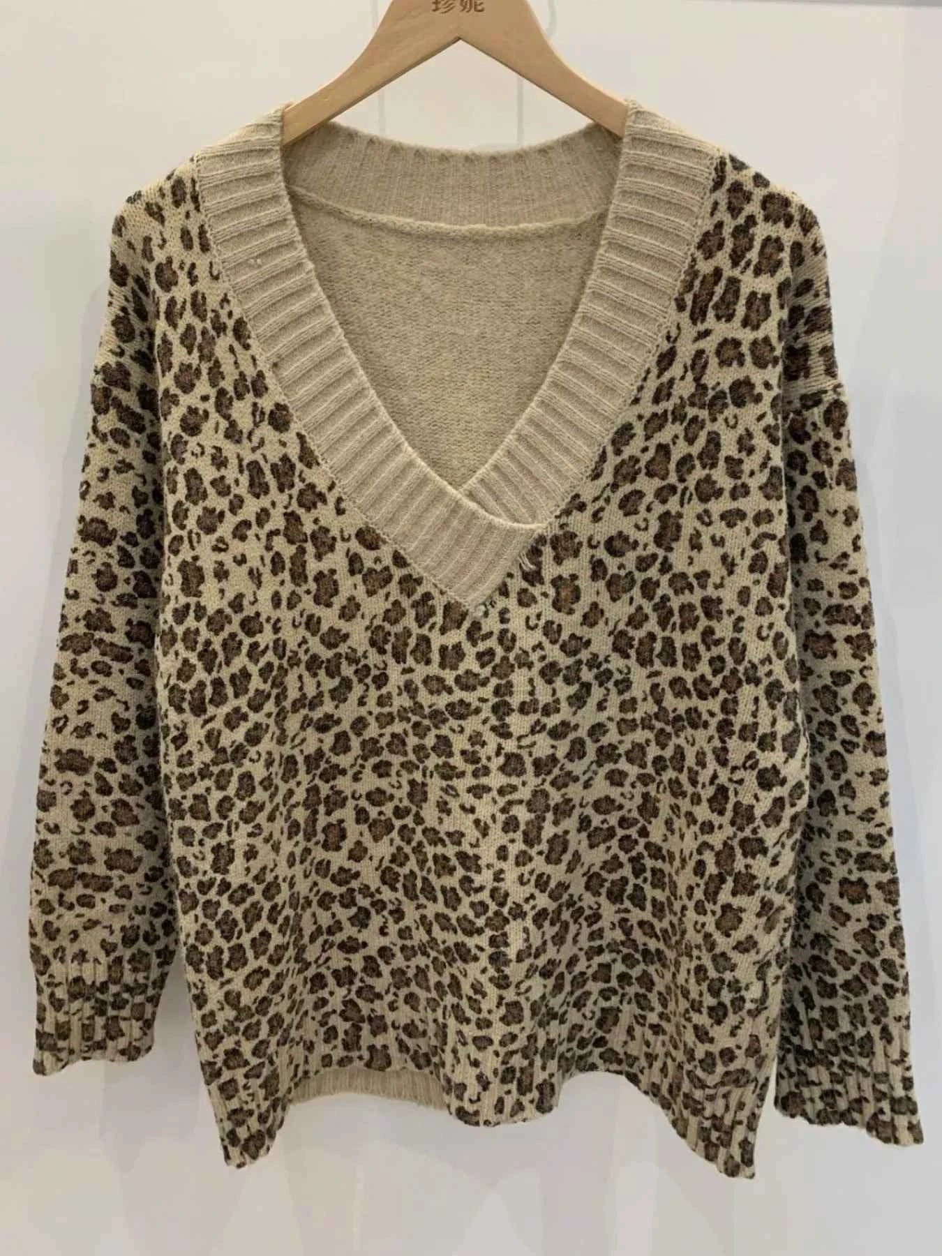 Leopard V-Neck Long Sleeve Sweater e462d712-75f8-4be5-a5f2-2ee8345ec96c-Max-Origin