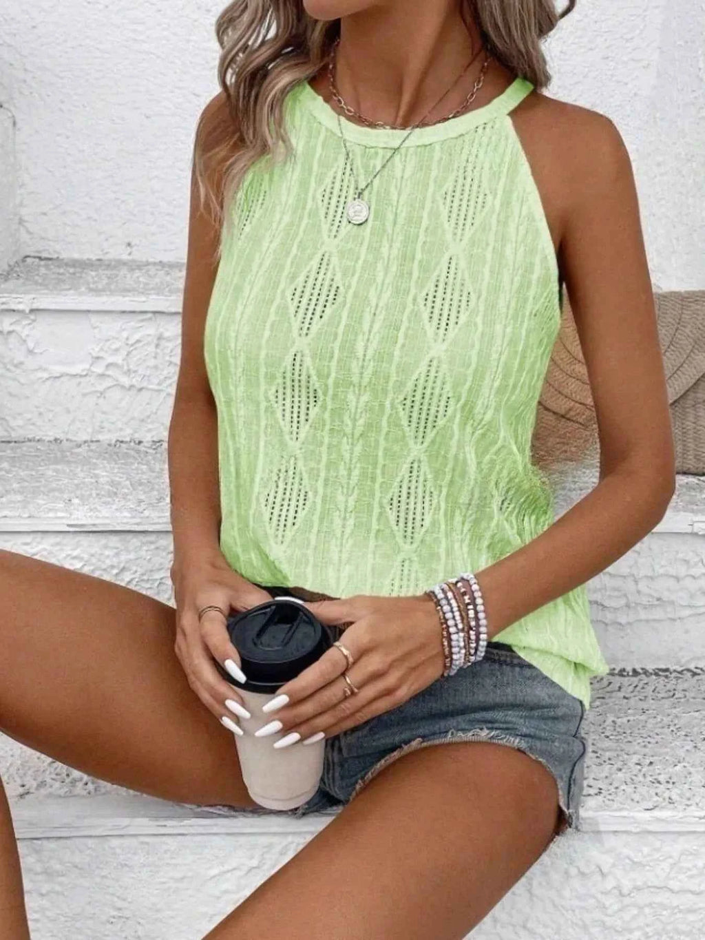 Textured Round Neck Tank e47d14e0-8bab-48c4-8232-86e79b232329-Max-Origin