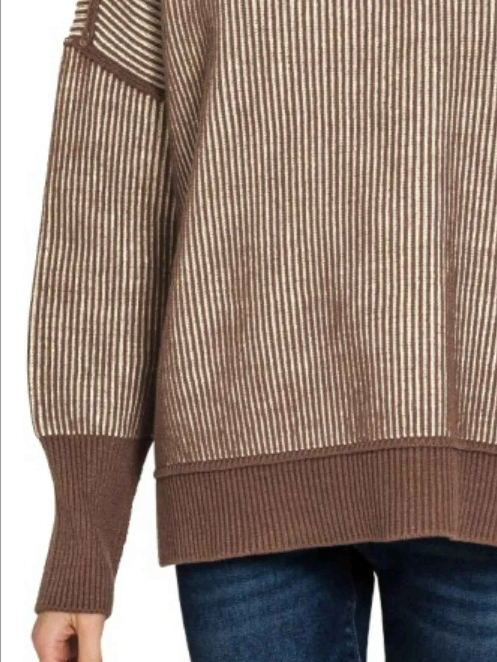 Zenana Exposed Seam Two Tone Ribbed Sweater e4cdf411-fe48-419f-aff9-6e63d4543a60-Max-Origin