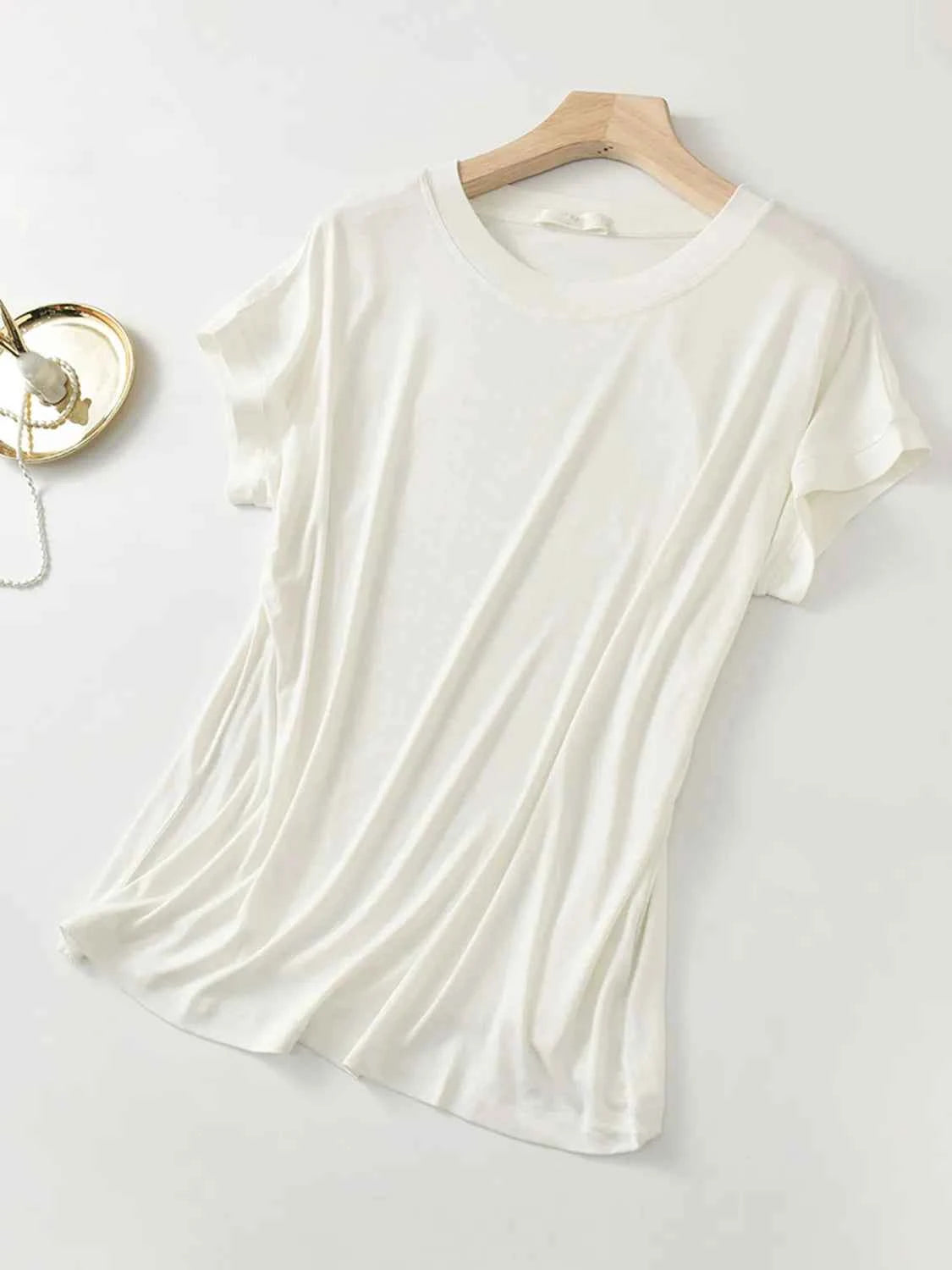 Round Neck Short Sleeve T-Shirt e52074a7-e47c-4da5-bad1-818224481aab-Max-Origin
