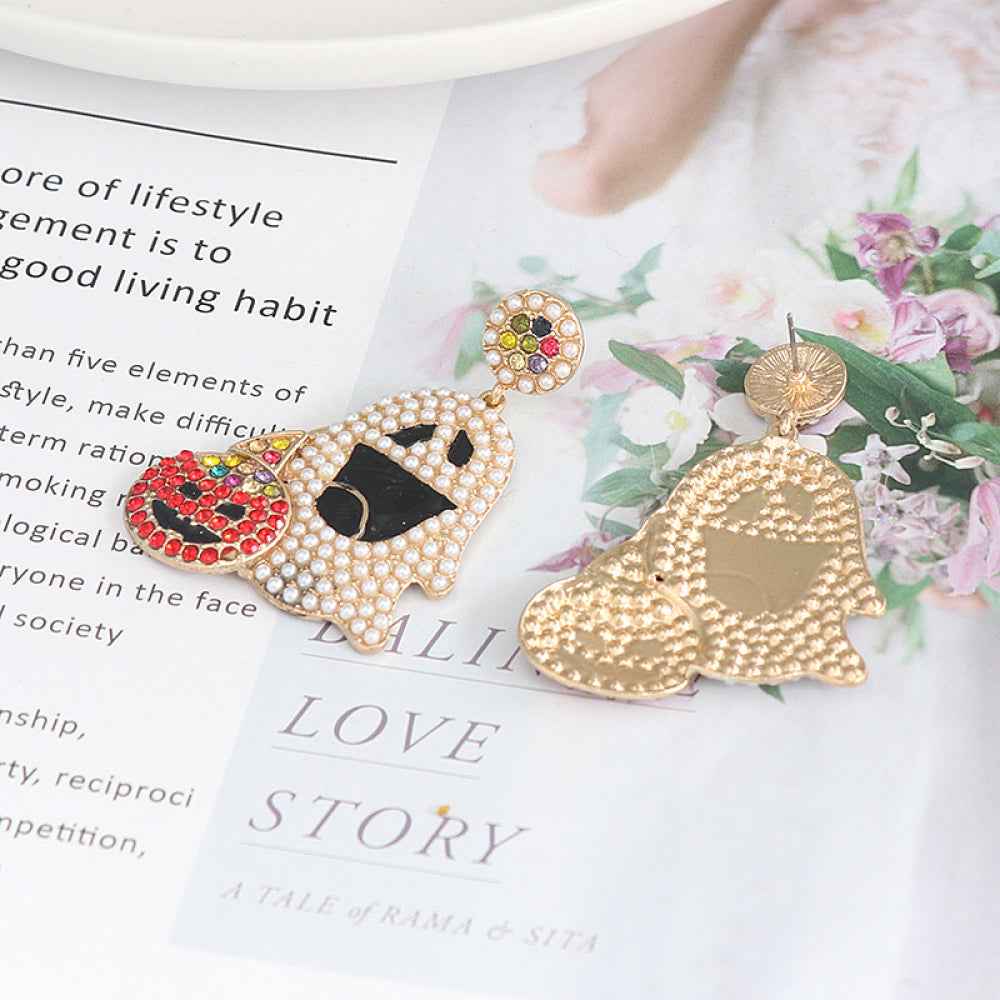 Ghost Rhinestone Alloy Earrings e52b916f88ef483e920810317391e7e3-Max
