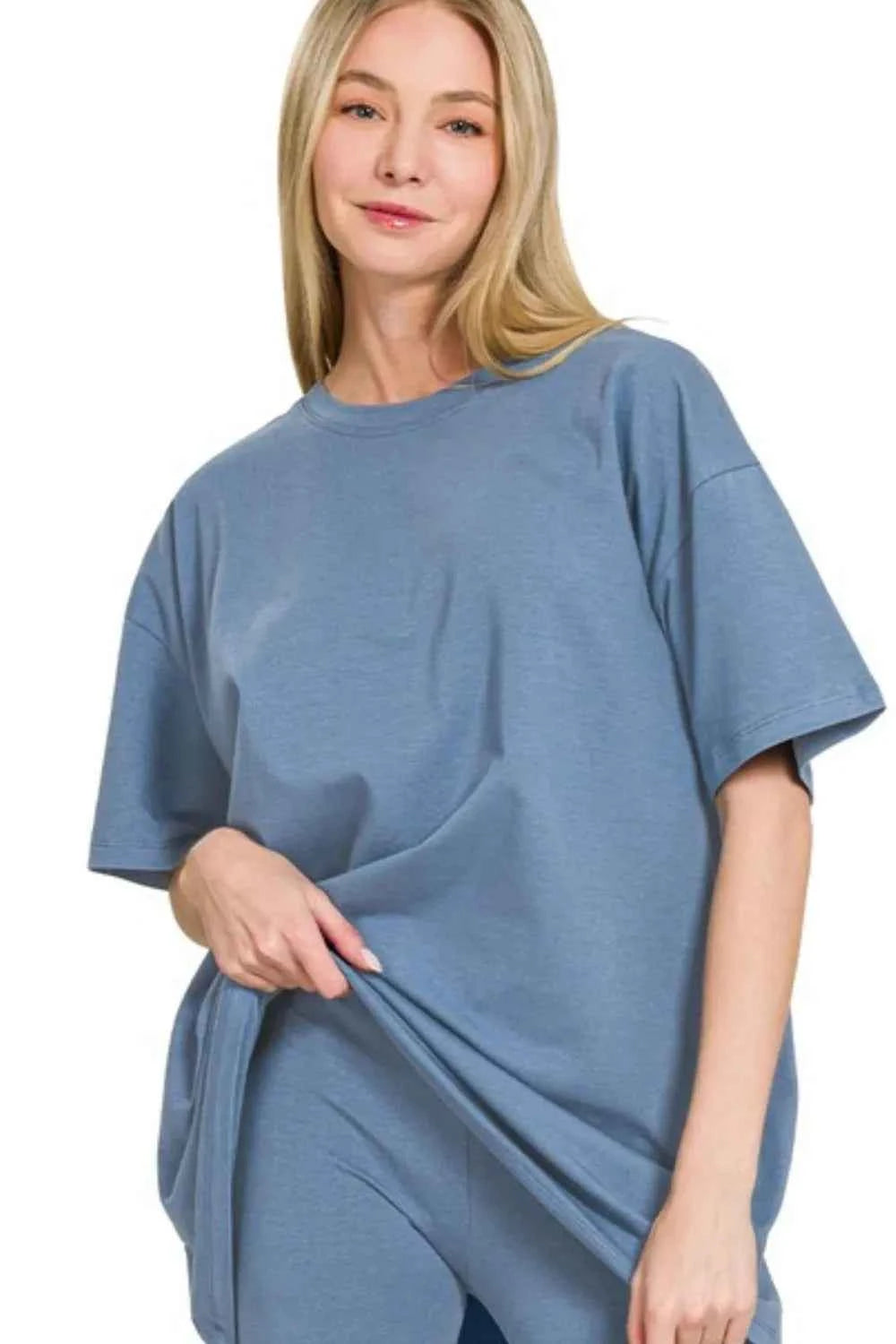 Zenana Cotton Round Neck Top & Biker Shorts e58769a9-9677-4c48-9c8c-ca5b35715196-Max-Origin