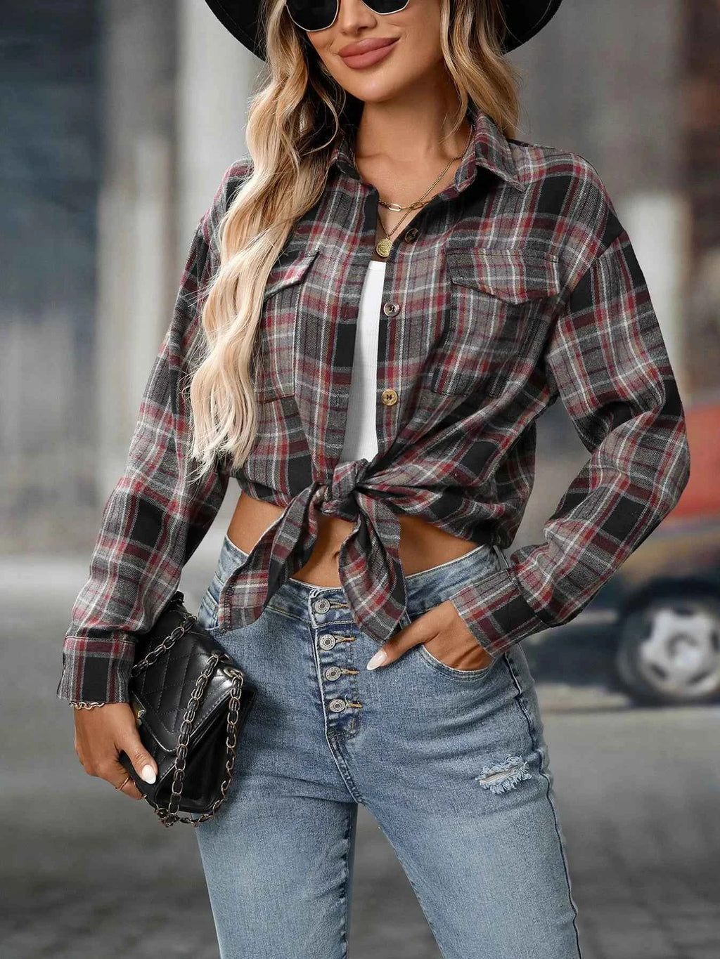 Oversized Plaid Button-Up Shirt e59b45c6-d628-4397-ab0c-1242bc3cce16-Max-Origin