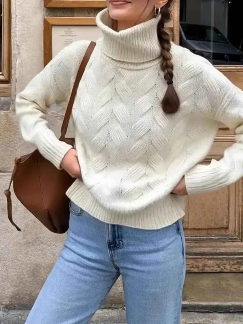 Ribbed Hem Turtleneck Long Sleeve Sweater e5bed524-4c4f-4868-95dc-dda1c22694e1-Max-Origin