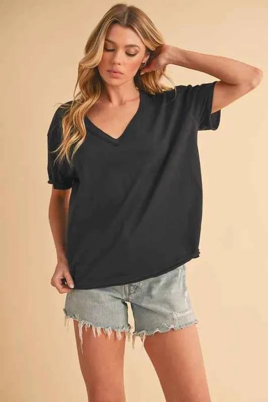 Aemi+Co V-Neck Short Sleeve T-Shirt e5c88d44e0b94a768bcf33ad3fa57a79-Max-Origin