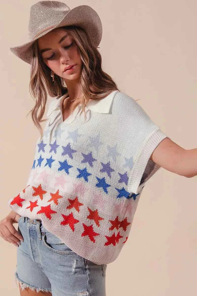 SO ME Fourth Of July Stars Loose Fit Knit Top e5e83e0719814925b01b603e2fef1c79-Max-Origin