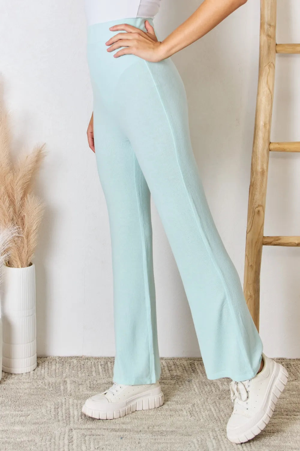 RISEN Full Size High Waist Ultra Soft Knit Flare Pants e5fdbe8e-ad12-400f-892f-647d5db3749c-Max
