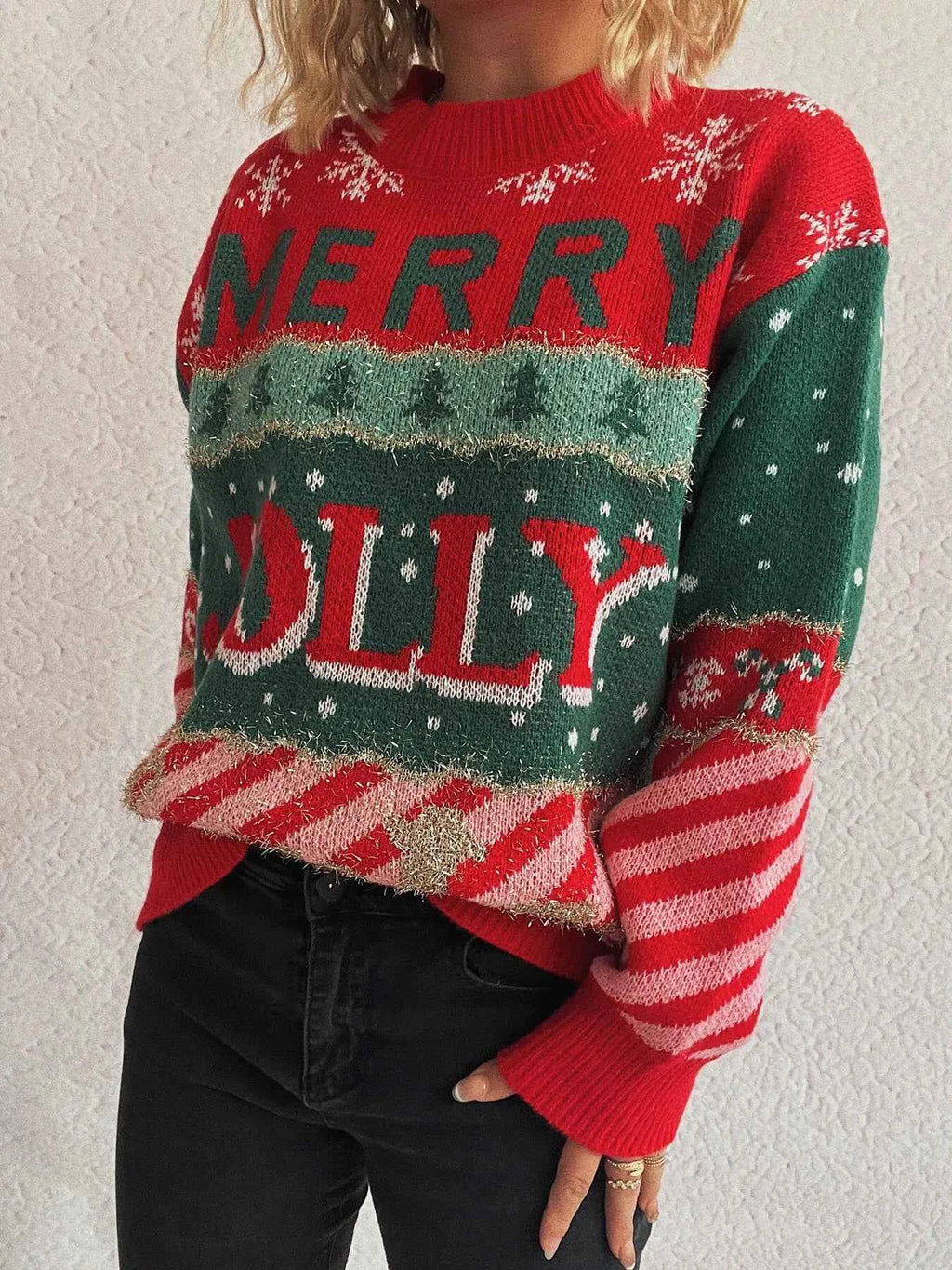 Christmas Letter Round Neck Long Sleeve Sweater e67468a94c204e3aad17149cacdf85b3-Max-Origin