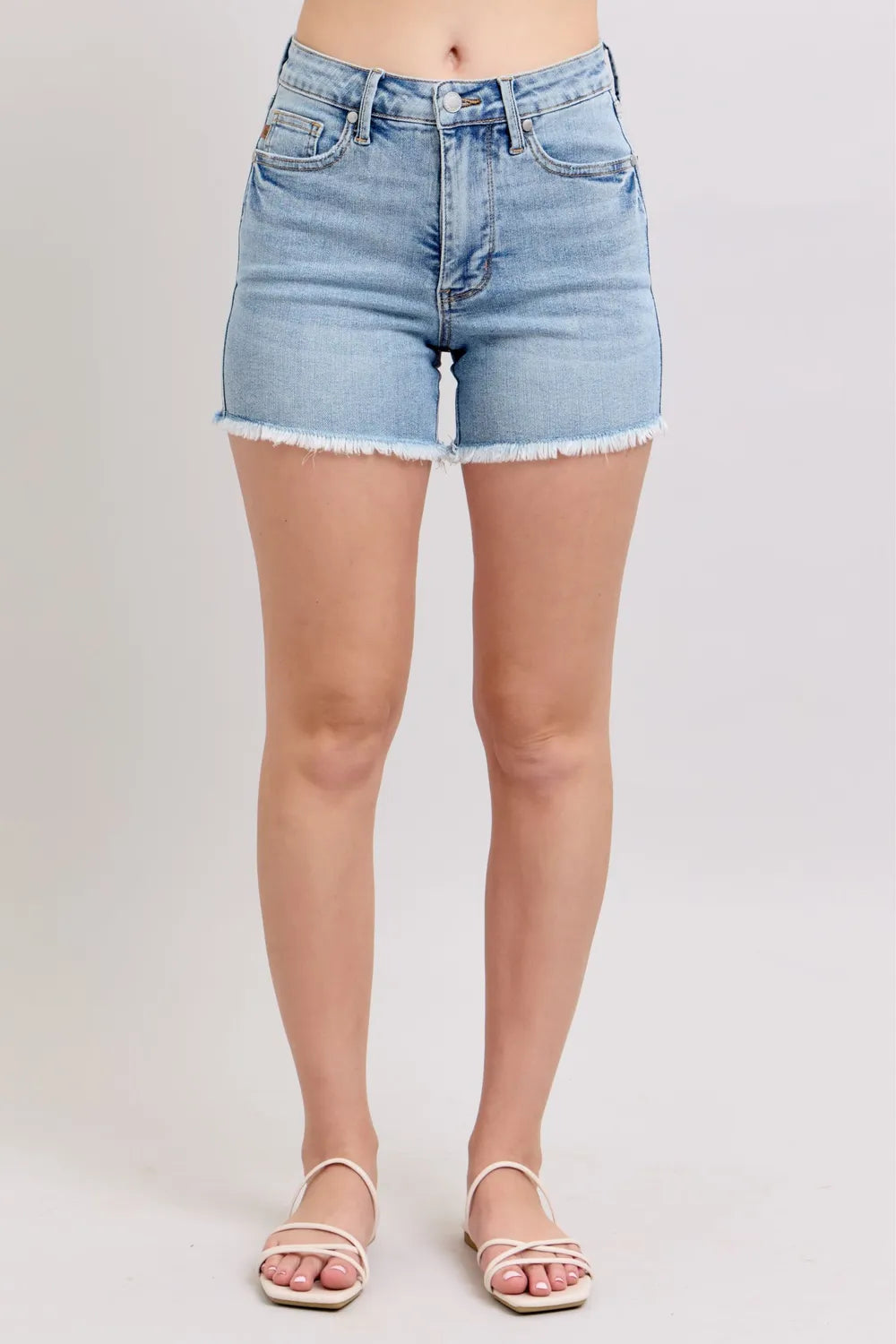 Judy Blue Full Size Tummy Control Raw Hem Denim Shorts Plus Size e73871e8-b536-4db5-8281-7bd58bf4cd17-Max