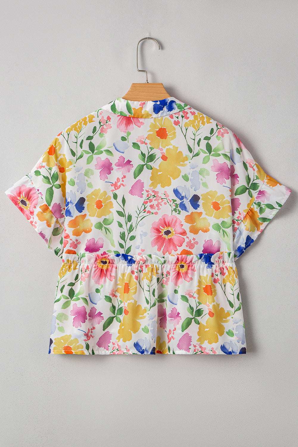 Yellow Allover Floral Print Boxy Fit V Neck Blouse e74d695eb208d1f0-_7