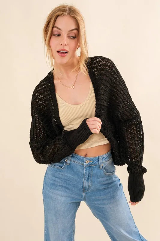 And The Why Fishnet Knitting Bolero Cardigan e78abfb5a5224d67b483ea5da38be38e-Max-Origin