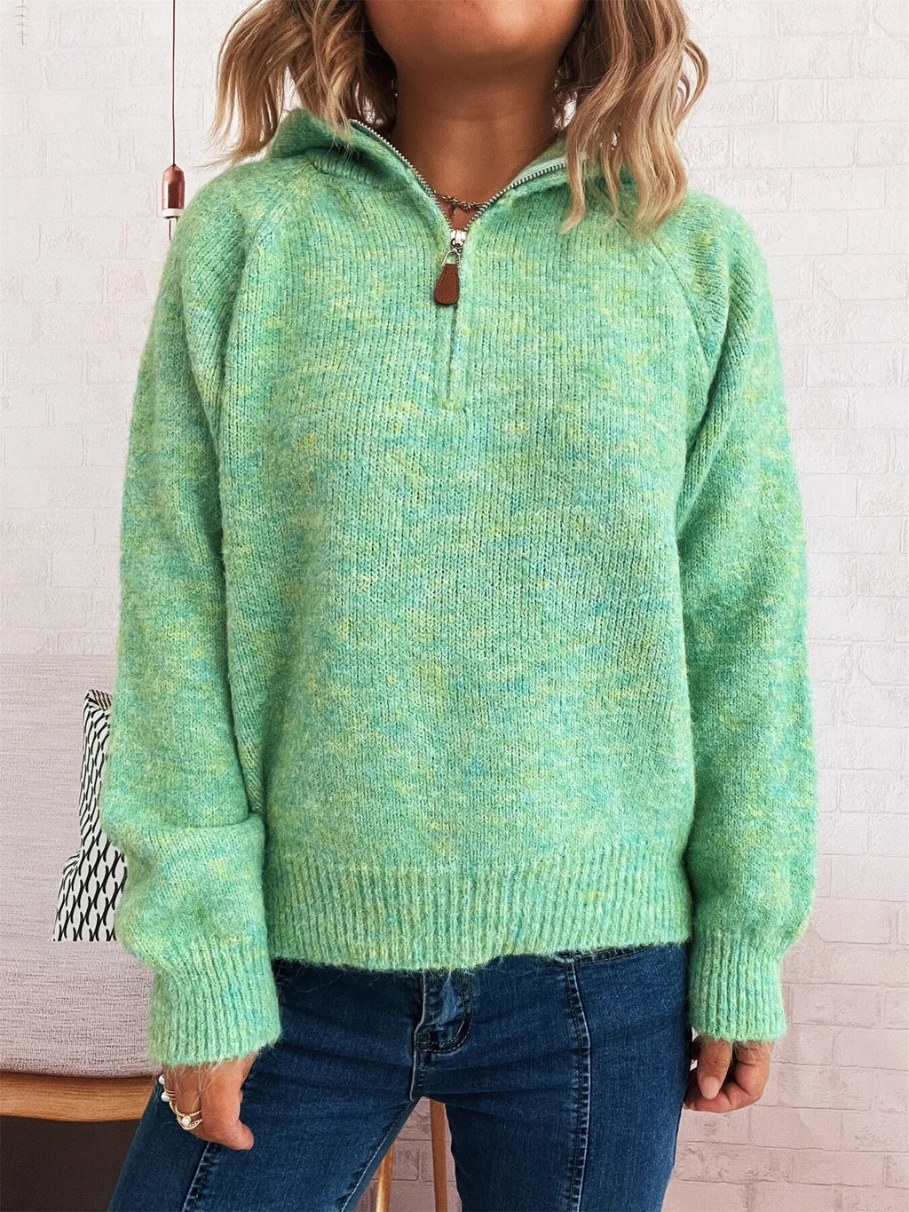 Quarter Zip Ribbed Hem Sweater e79600912b6c4c31ae2e94b91ea05194-Max-Origin