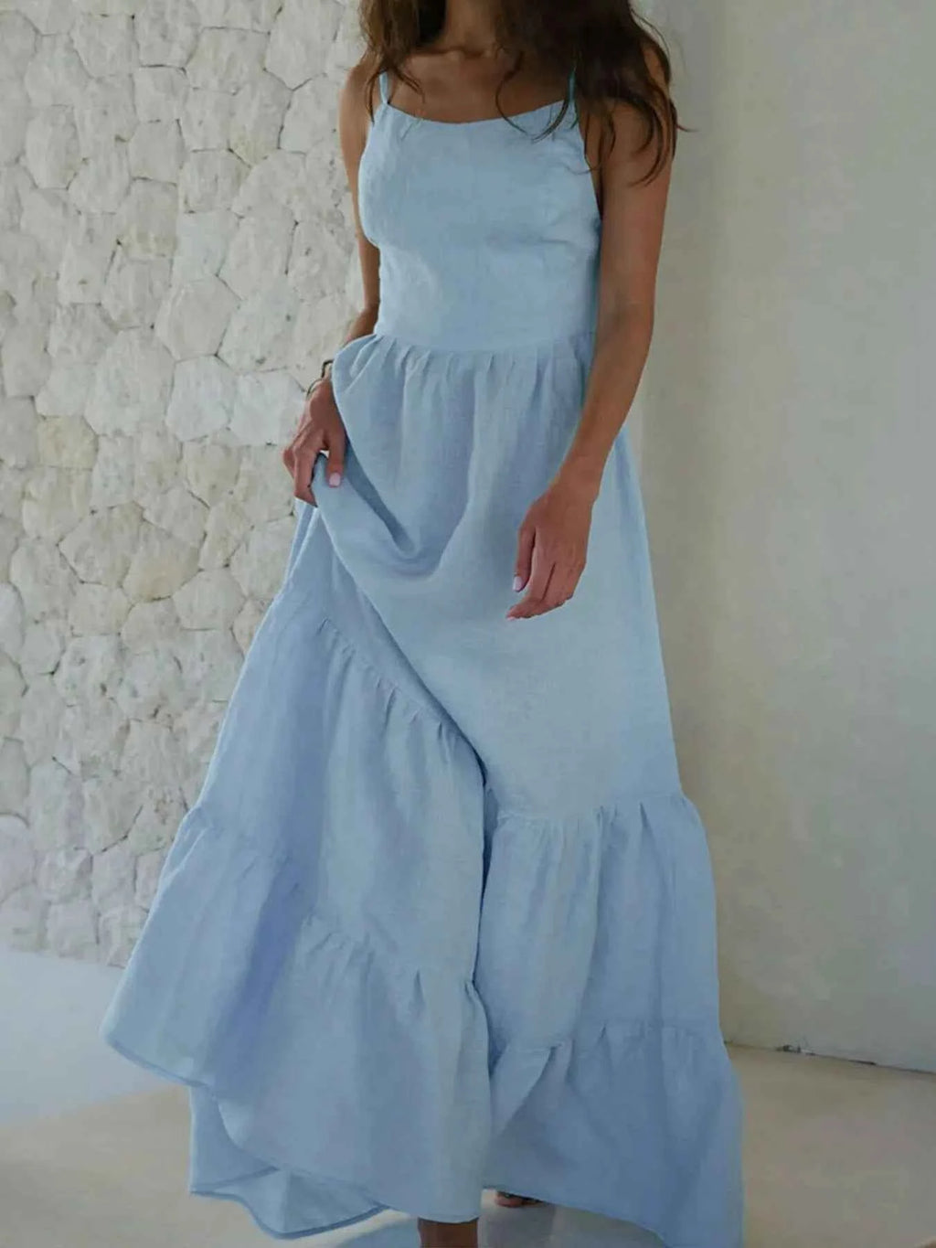 Tiered Maxi Cami Dress with Ruffled Hem e7efca05-919b-40ac-a23d-0256475d937b-Max-Origin