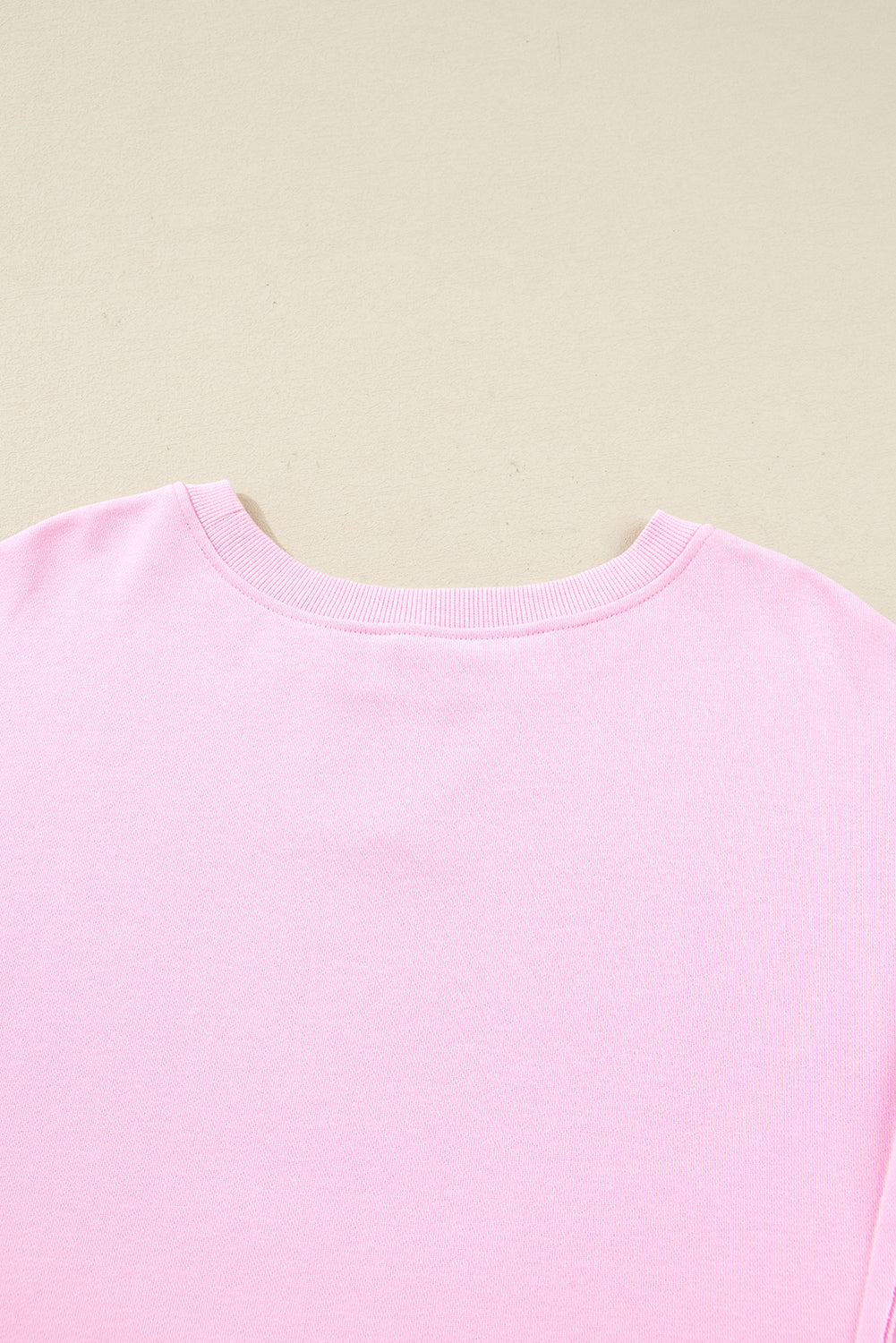 Pink Plus Size Mix Floral Patched Sleeve Ribbed Trim Baggy Sweatshirt e7f5143b2026e41c