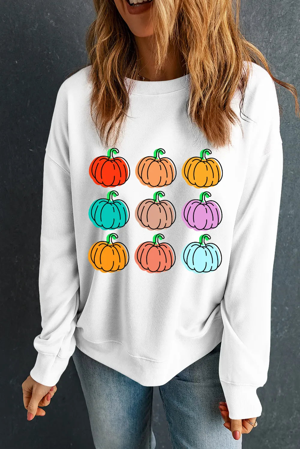 Pumpkin Graphic Long Sleeve Sweatshirt e817fe45-8fdd-4cd8-a0f5-467af15cfdba-Max