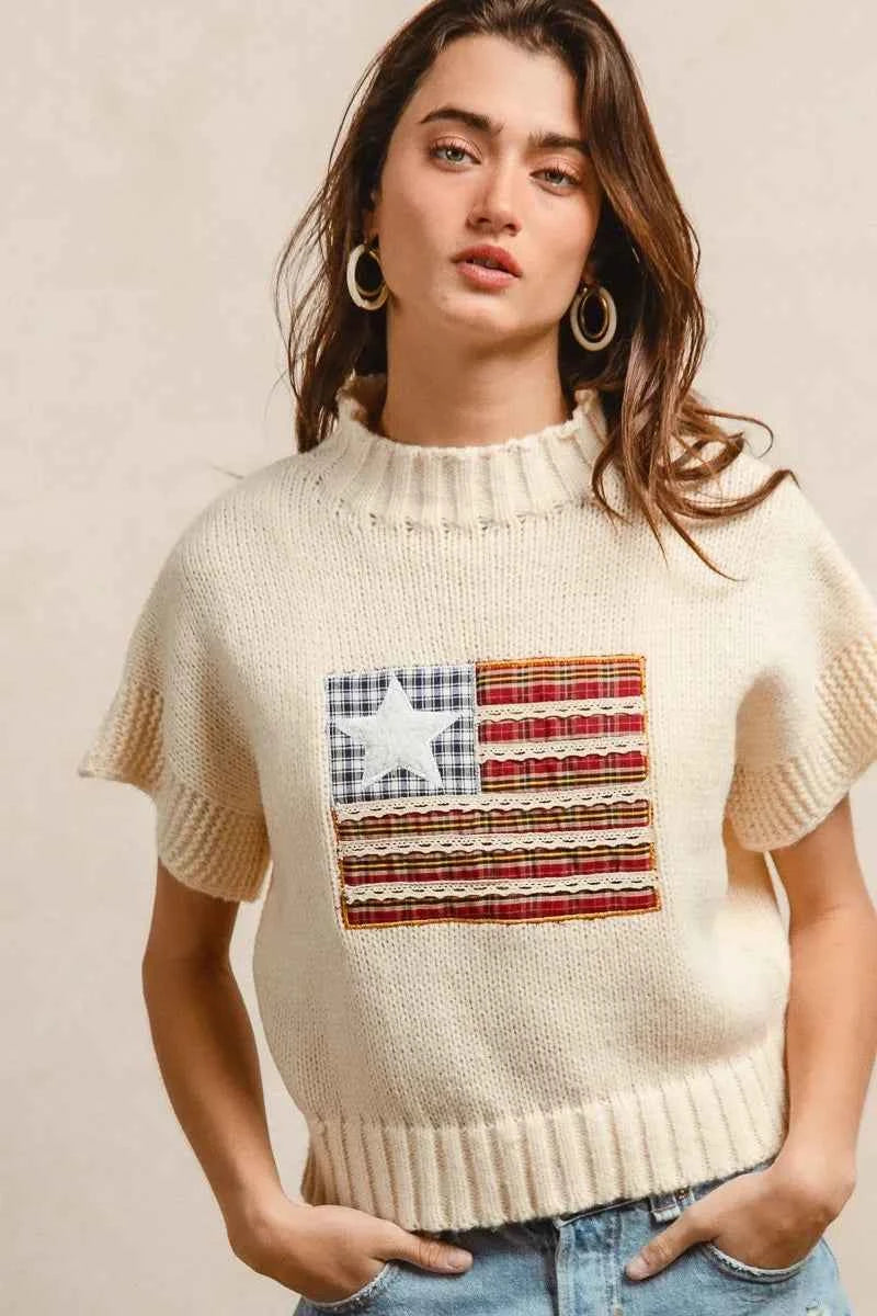 BiBi American Flag Patchwork Drop Shoulder Sweater e81f333dfbe044418dd15cf29a5f52bd-Max-Origin