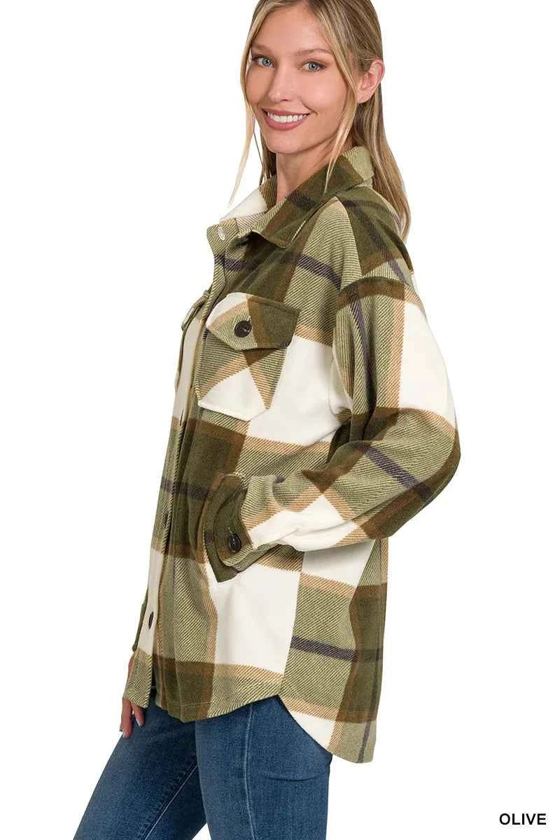 Zenana Oversized Plaid Fleece Shacket e848b63a-b8af-493f-9c69-4f9bb26401df-Max-Origin