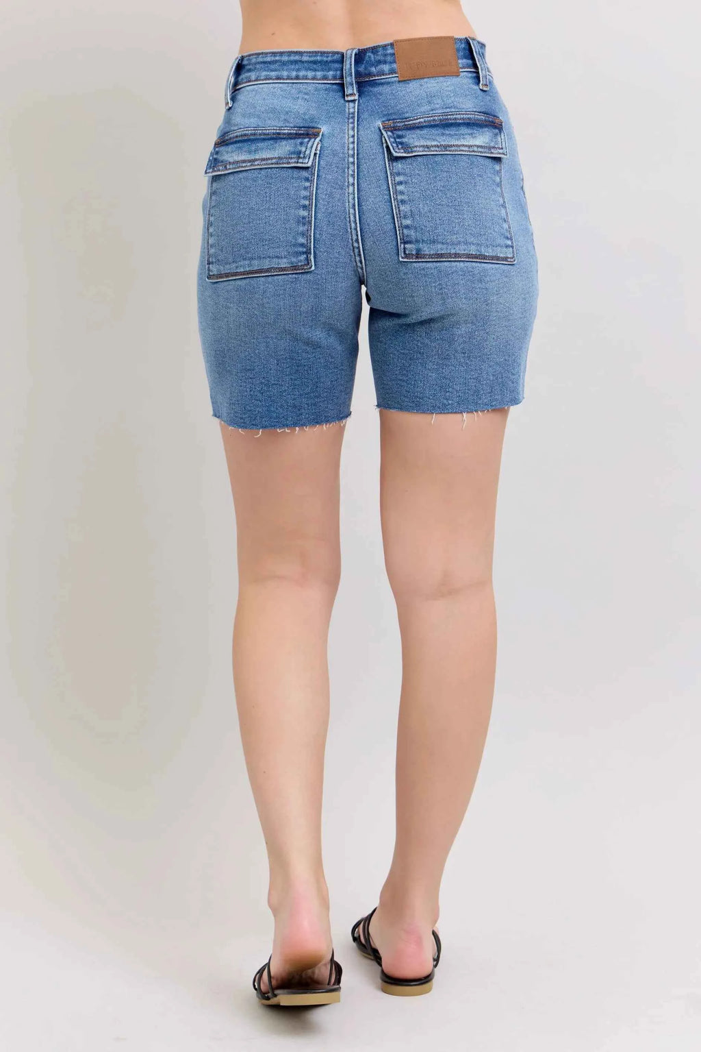 Judy Blue Full Size Mid Rise Bermudas Denim Shorts W/ Back Flap Pockets Plus Size e869cfa98b674321815ca66a7b5e5c81-Max-Origin
