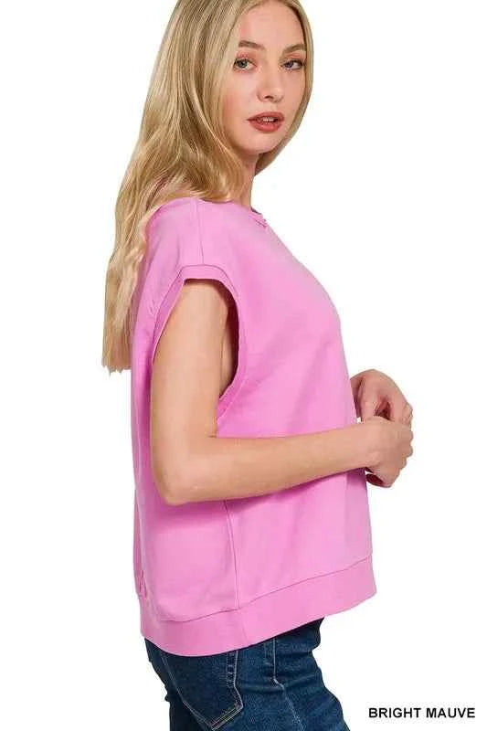 Zenana French Terry Round Neck Cap Sleeve T-Shirt e86cd1da976d4f359d20c318adb8abf2-Max-Origin