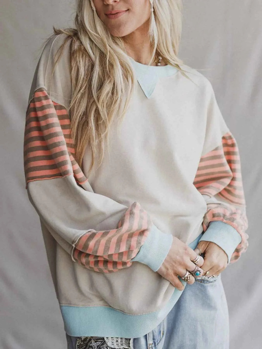 Striped Colorblock Patchwork Drop Shoulder Sweatshirt e89eced8-d940-4e62-9927-b007aa59af1b-Max-Origin