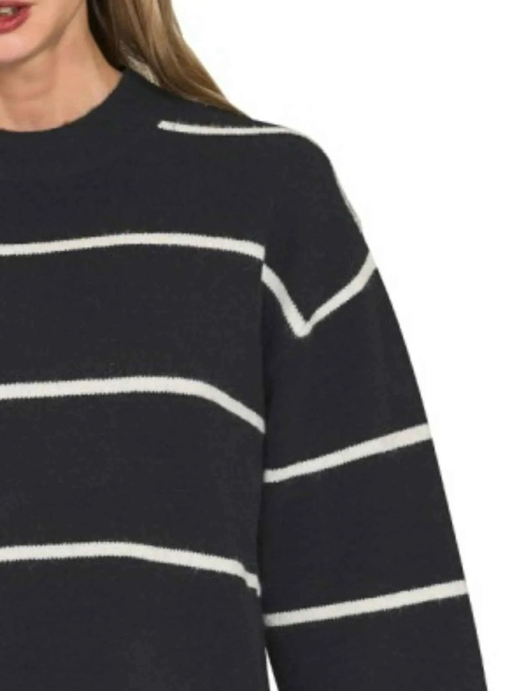 Zenana Round Neck Stripe Sweater e8a45688-86b6-44e6-b35e-6a32c243891d-Max-Origin