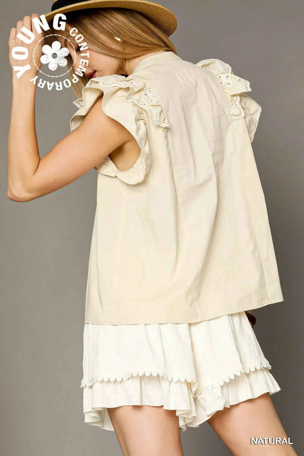 Umgee Eyelet Embroidered Ruffle Sleeve Blouse e909ec77-1d63-4df9-9c6a-91a975cc0a3c-Max-Origin