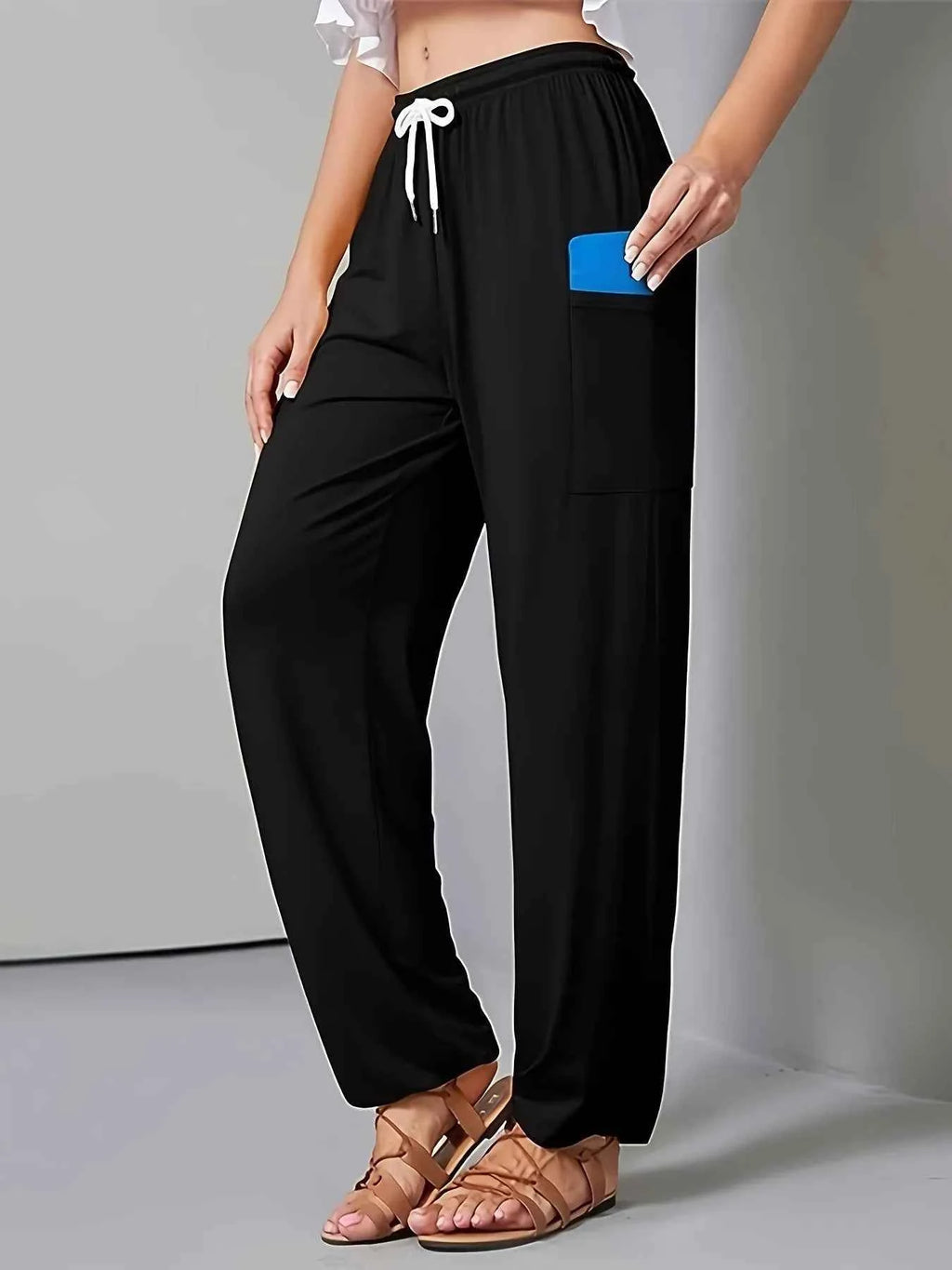 Drawstring Wide Leg Pants with Pockets e94d722ec9a247378854394934fa7136-Max-Origin