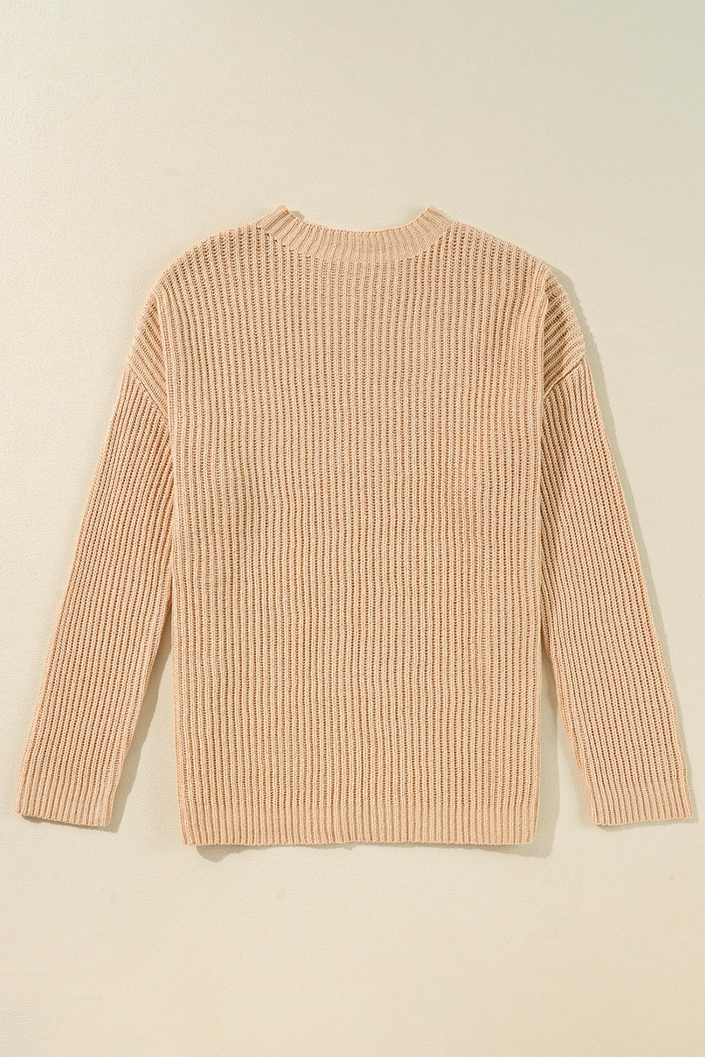 Apricot Plain Side Slits Oversized Sweater e985896ecd8e9420