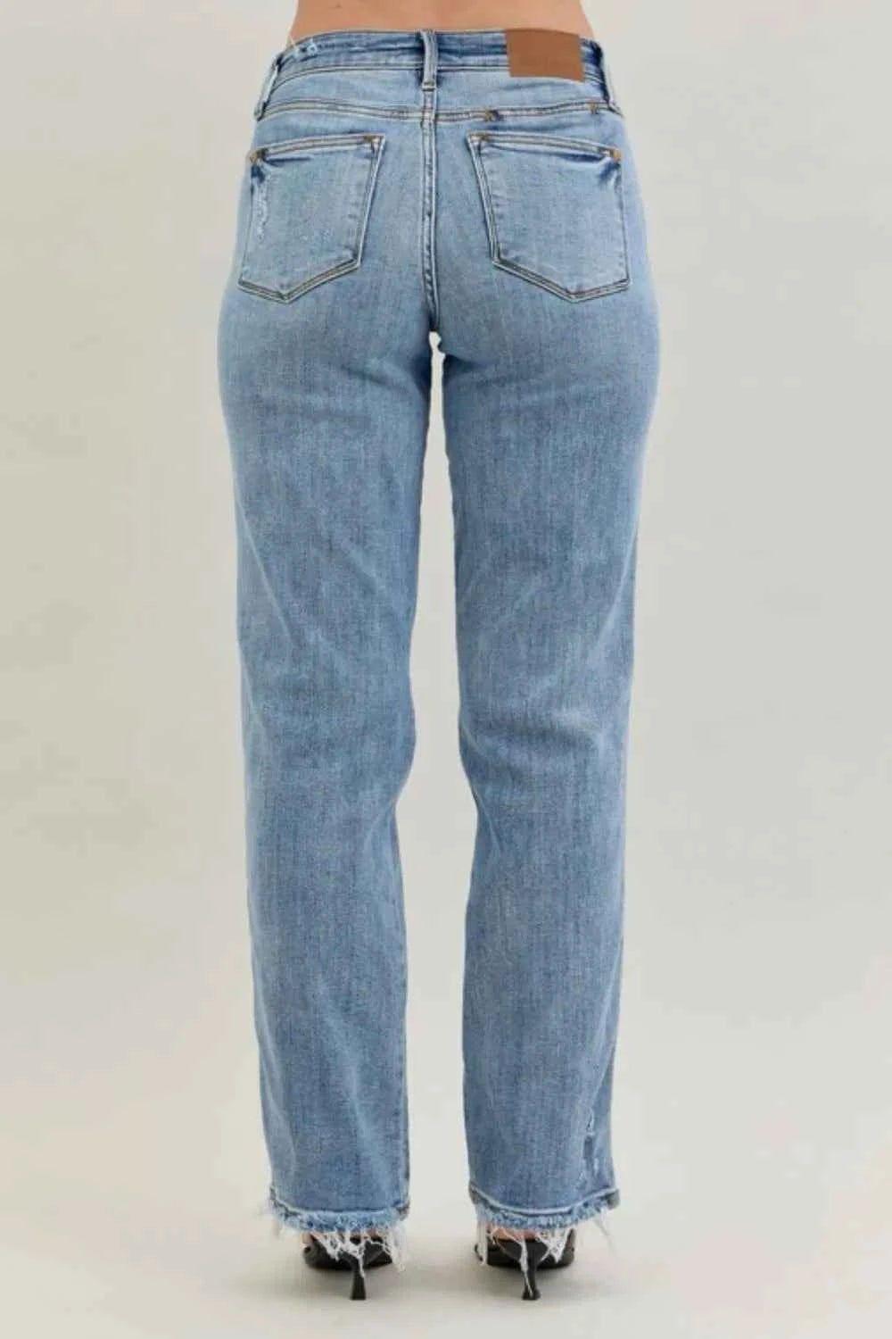 Judy Blue Frayed Hem Cell Phone Pocket Dad Jeans e9c41b61-5486-47a5-8a09-111d7d720eb7-Max-Origin