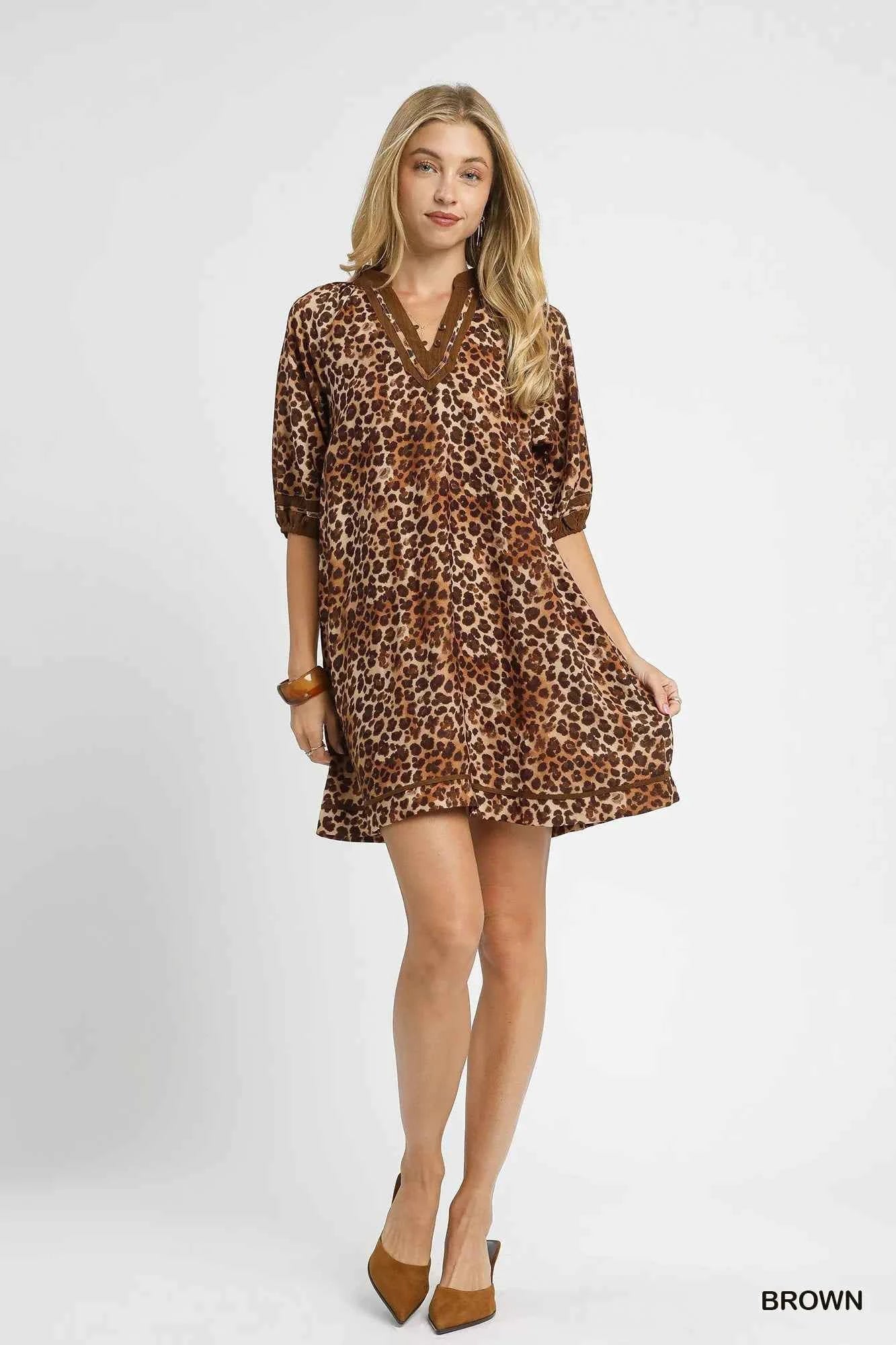 Umgee Full Size Leopard Print Mini Dress with Contrast Trim Plus Size e9fe9551-30f2-4601-962b-990099f235a4-Max-Origin