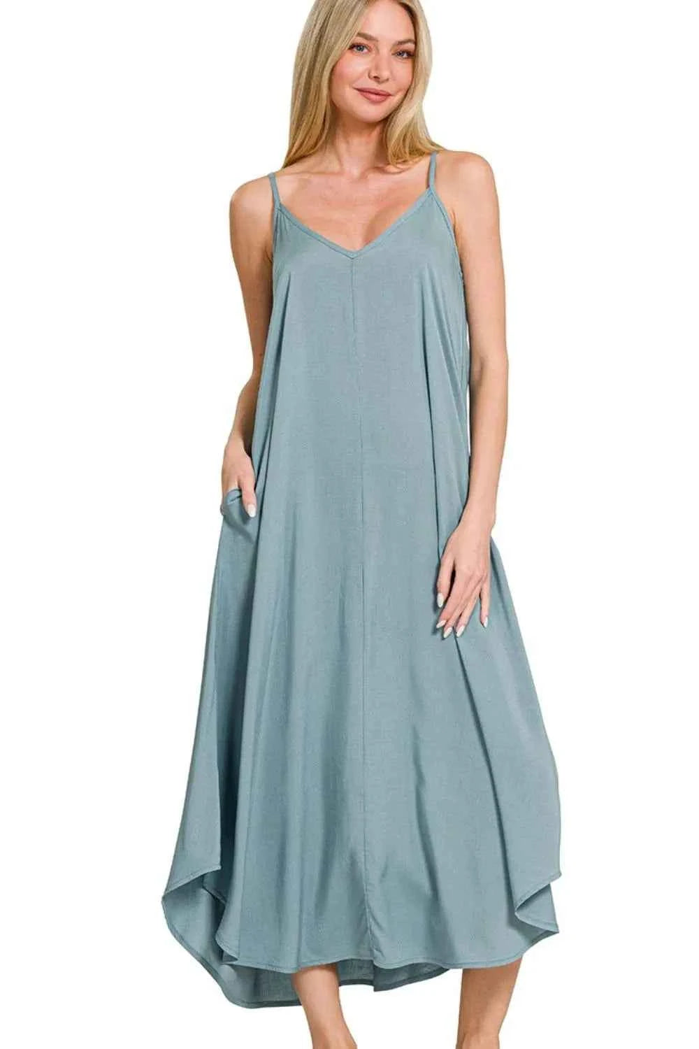 Zenana Woven Arc Hem Cami Dress With Flowy Pockets BLUE GREY ea1ebeab-5659-41e3-bb55-154aa74d2ca4-Max-Origin