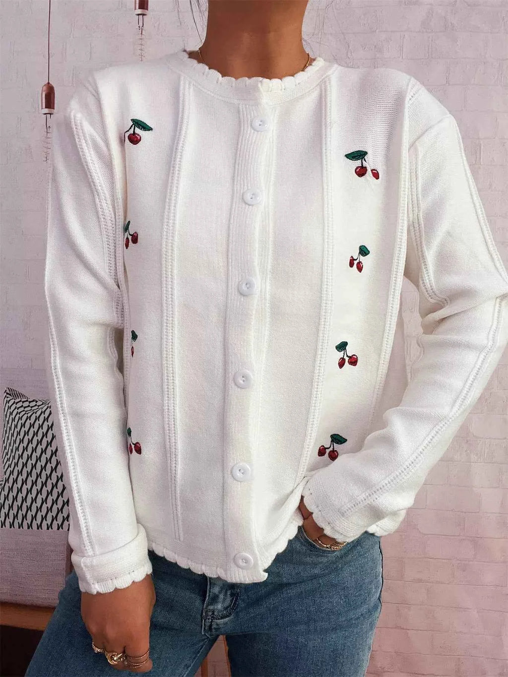 Cherry Embroidered Button Up Cardigan ea2a75d7226b4f1ea4c587556e507b80-Max-Origin
