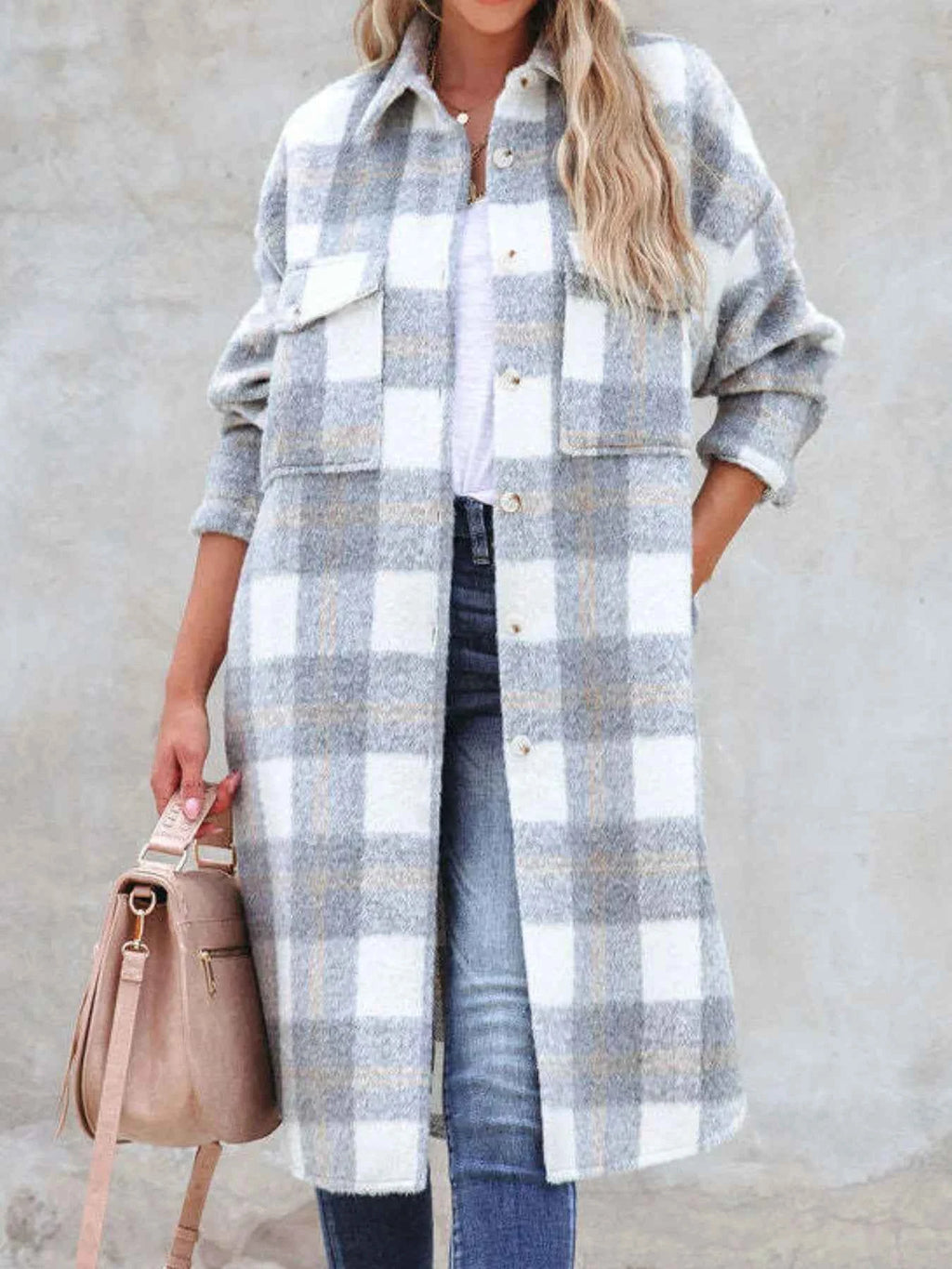 Oversized Plaid Button Up Longline Jacket ea3eaa06-0178-4a4b-94fa-85a82e7560d3-Max-Origin