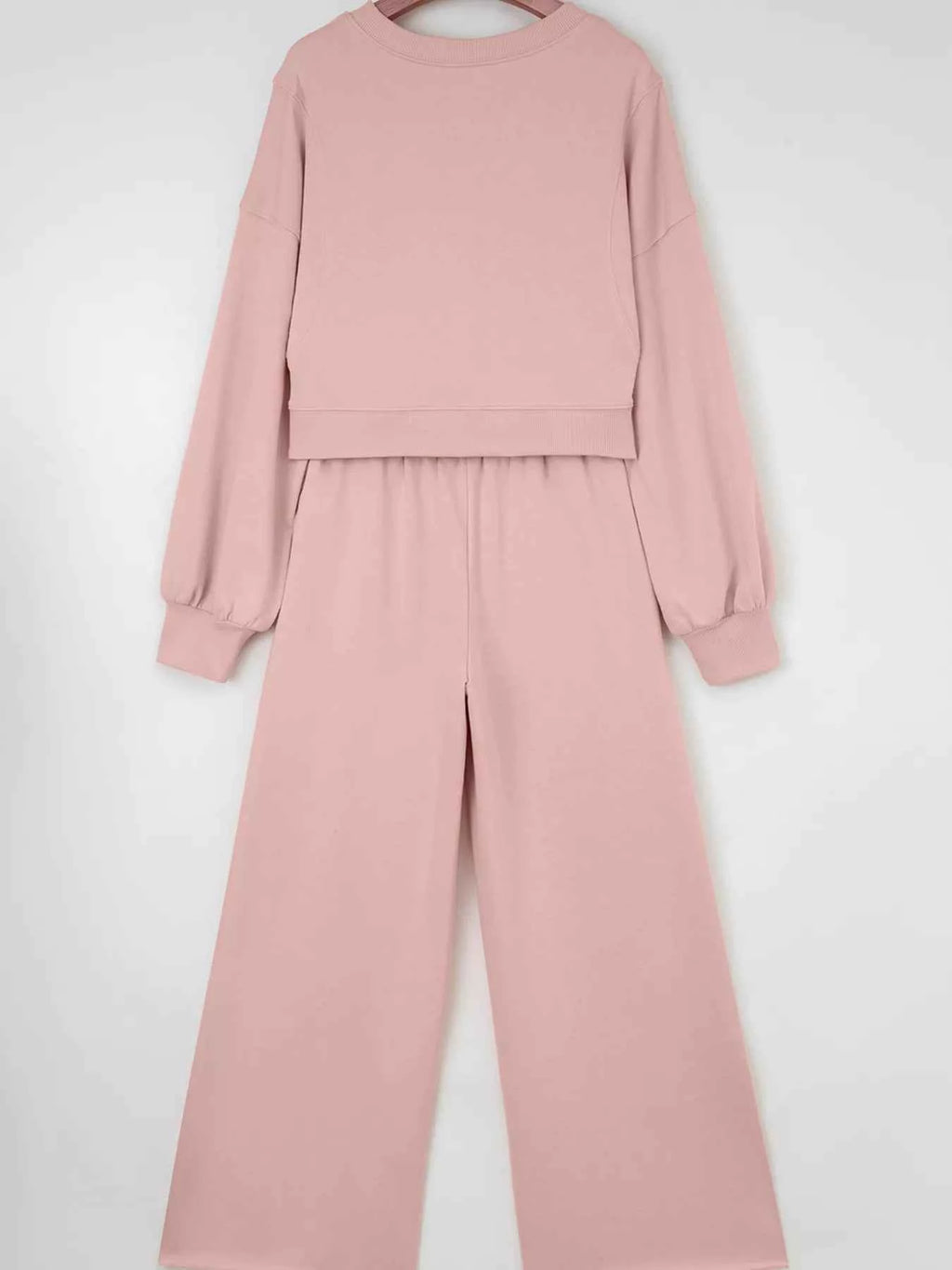 Drop Shoulder Puff Sleeve Crop Top and Drawstring Wide Leg Pants Set ea625ce2daf042819263f1a692e38704-Max-Origin